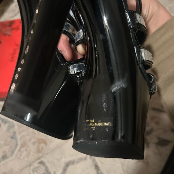 Pleaser Black and Silver Platform Heels - Picture 5 of 8